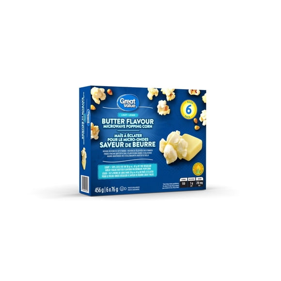 Great Value Maïs à Éclater pour Micro-Ondes Saveur de Beurre Léger