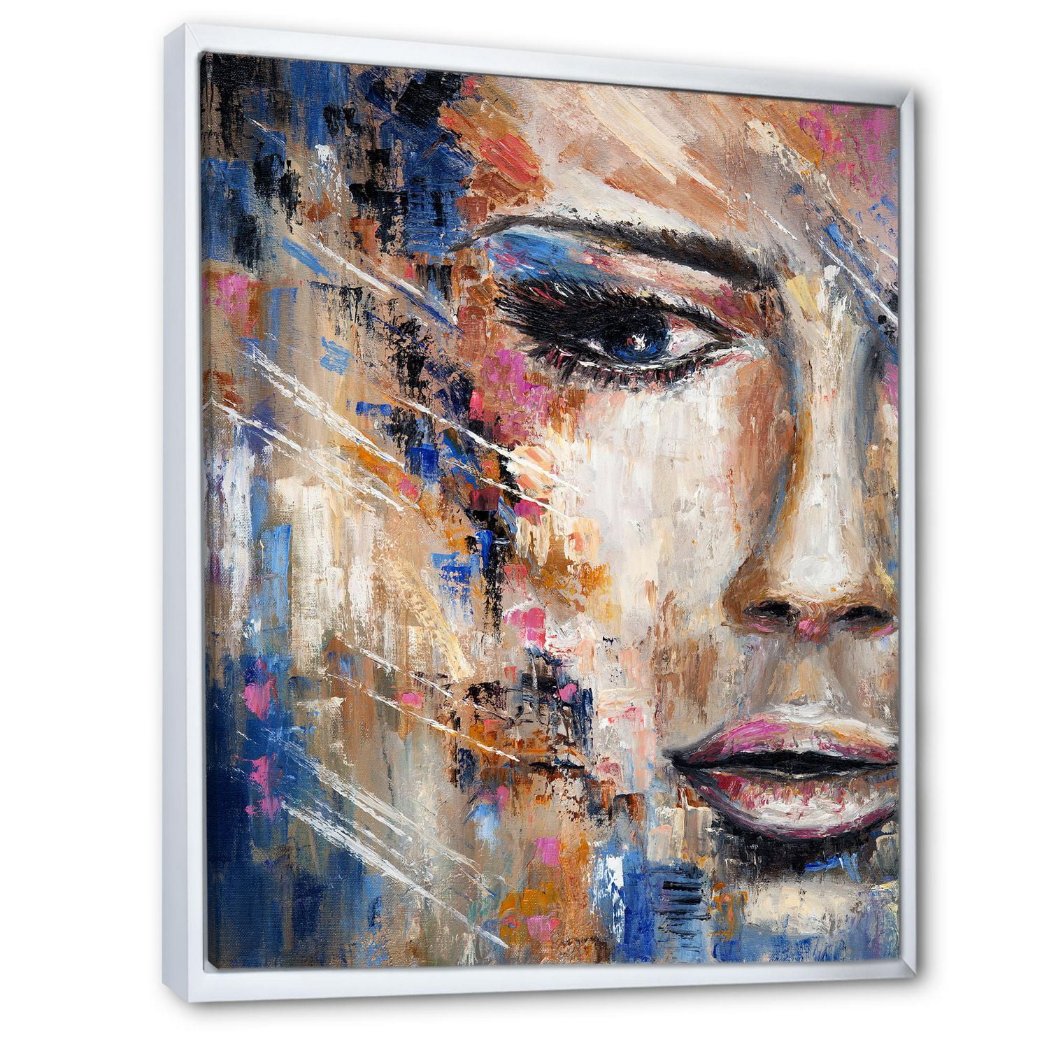 Designart Portrait d'une jeune femme IV ART MURAL À CADRE FLOTT