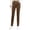 Brown, variant on Timegard Womens Pants Winter Casual Fleece Warm High Waist Pants Solid Color Vintage Comfy Trousers