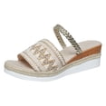 thumbnail image 1 of IUJSOY Womens Platform Sandals Summer Single Band Backless Slides Open Toe Espadrille Wedge Sandals, 1 of 7