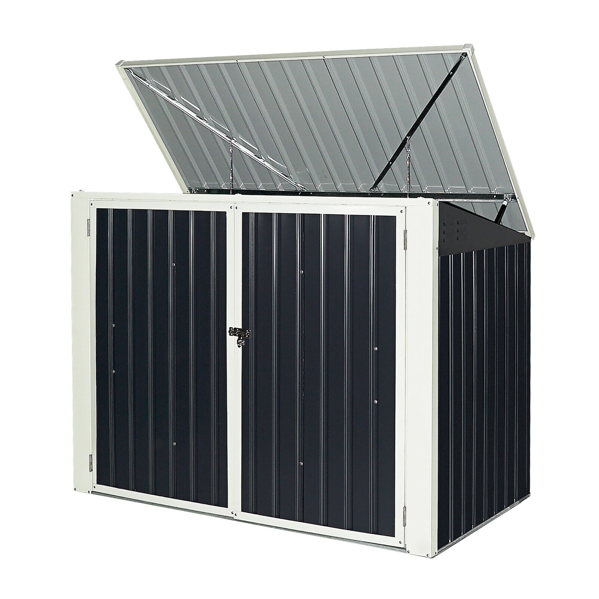 Costway 6x3FT Horizontal Storage Shed 68 Cubic Feet for Garbage Cans Tools Accessories