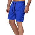 thumbnail image 2 of Knee Length Summer Shorts Solid Color Quick Drying Wide Leg Drawstring Men Fitness Shorts Streetwear, 2 of 13