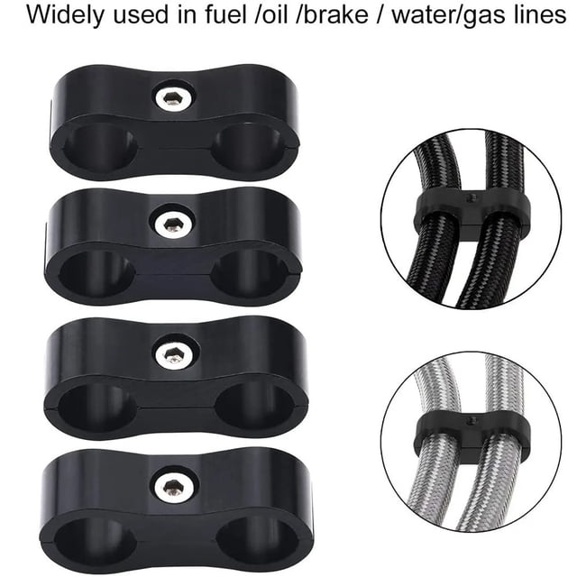 Leak Free Hose Connection 4 Pcs 8AN 10AN Hose Separator Clamp Fuel Hose Line