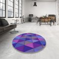 thumbnail image 4 of Ahgly Tapis Rond Lavable en Machine Intérieur Transitionnel Bleu Violet Violet, 8 Pieds Rond, 4 of 7