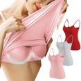 thumbnail image 2 of Timegard Camisoles pour Femmes 3 Pcs avec Soutien-Gorge Intégré Col Rond Bretelles Spaghetti Ajustées Douces Maillots de Corps Décontractés Hauts de Pyjama, 2 of 6