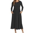 thumbnail image 1 of Gspmoly Robes Grande Taille pour Femmes aux Formes, Robe à Manches Courtes pour Femmes à Col Rond, Mode, Couleur Unie, Taille Haute et Fente à la Cheville, Robe à Col en V, Robes Formelles pour Femmes jusqu'à 70 % de Rabais, 1 of 6