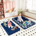 thumbnail image 4 of Costway Inflatable Kids Travel Bed Portable Air Mattress Set with Double-sided Mattress Blue, 4 of 10