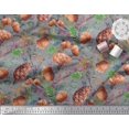 thumbnail image 2 of Soimoi Black polyester Crepe Fabric Apricot, polyester & Oaknut Fruits Print Sewing Fabric BTY 52 Inch Wide, 2 of 3