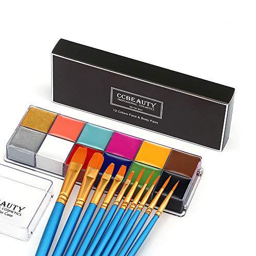 CCBeauty Professional Face Body Paint Oil 12Colors Painting Art Party Fancy Make Up Set,#1