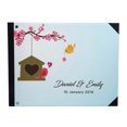 thumbnail image 1 of Darling Souvenir Blue Tree & Love Birds Cage Printed Wedding Guest Book Hardbound Cover Sign In Book Registry Scrapbook-9 x 12 Inches, 1 of 5