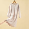 thumbnail image 1 of HongQid Chemises de Nuit Manches 3/4 Chemise de Nuit Col Rond Douce Tenue de Nuit Décontractée Chemises de Sommeil Robe de Pyjama Ample avec Poitrine Rembourrée, 1 of 7