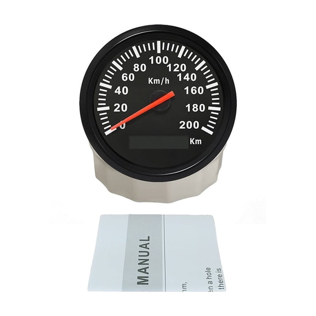 Pulse Signal 85mm Universal 120km/h 200km/h Waterproof Speedometer Odometer Gauge Meter For Car Truck Boat With Red Backlight ,Universal Compatibility