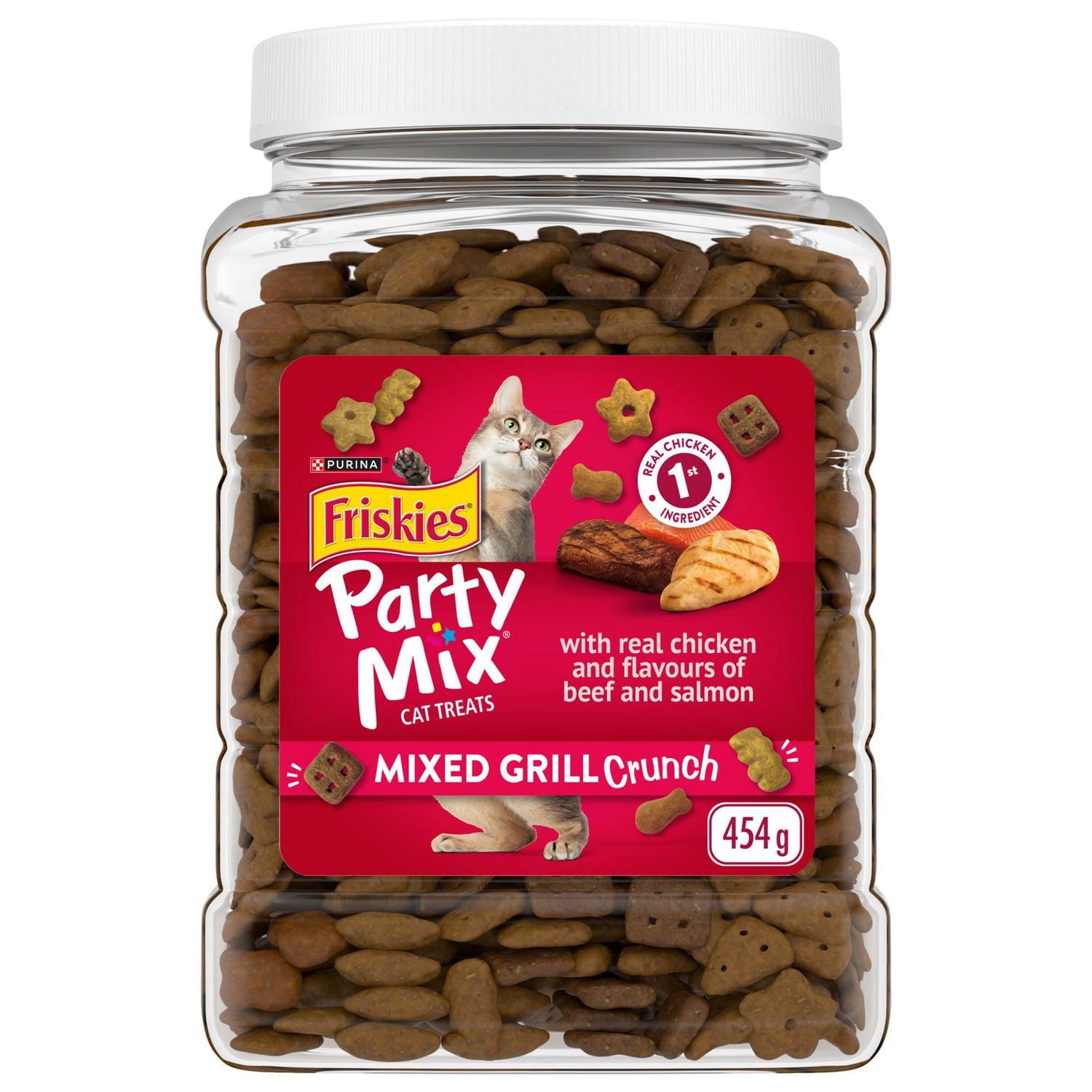 Friskies Party Mix Mixed Grill Crunch, Cat Treats 454g
