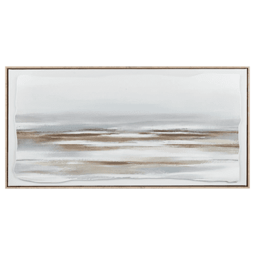 Bouclair Light Blue Abstract Shore Framed Art 40 X 20 in (101.6 X 50.8 cm)