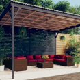 thumbnail image 1 of vidaXL 11 Piece Garden Lounge Set with Cushions Poly Rattan Brown, 1 of 5