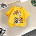 thumbnail image 2 of HNMKIU T-Shirt d'Été Décontracté pour Filles avec Imprimé Graphique Mignon, Col Rond, Manches Courtes, T-Shirt Confortable pour Enfants Jaune, 3-4 Ans, 2 of 4