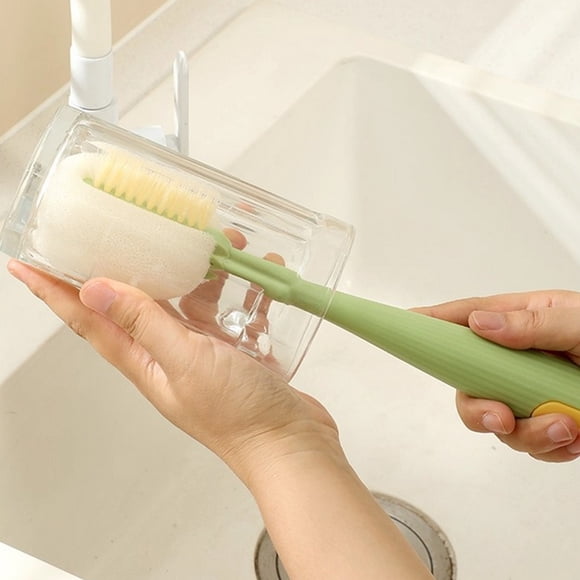 Cup Cleaning Brush, Long Handle Bottle Brush with Sponge Head and Non-scratch Bristles for Water Bottles, Coffee Mugs, Family Bottles, and Insulated Bottles