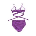 thumbnail image 4 of Gupgi Female  Spaghetti Strap Bikini Tops+ Leopard Print Bikini Panties, 4 of 7