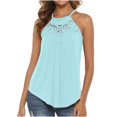 thumbnail image 1 of Timegard Tank Tops for Women Lace Ruched Loose Comfy Sleeveless Tops Irregularly Summer Beach Vacation, 1 of 7