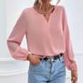 thumbnail image 2 of XZNGL Womens Long Sleeve Tops and Blouses Womens Satin Socket V-Neck Solid-Color Commute Long Sleeve Blouses Shirt Tops Womens Tops and Blouses Womens Blouses Long Sleeve, 2 of 9