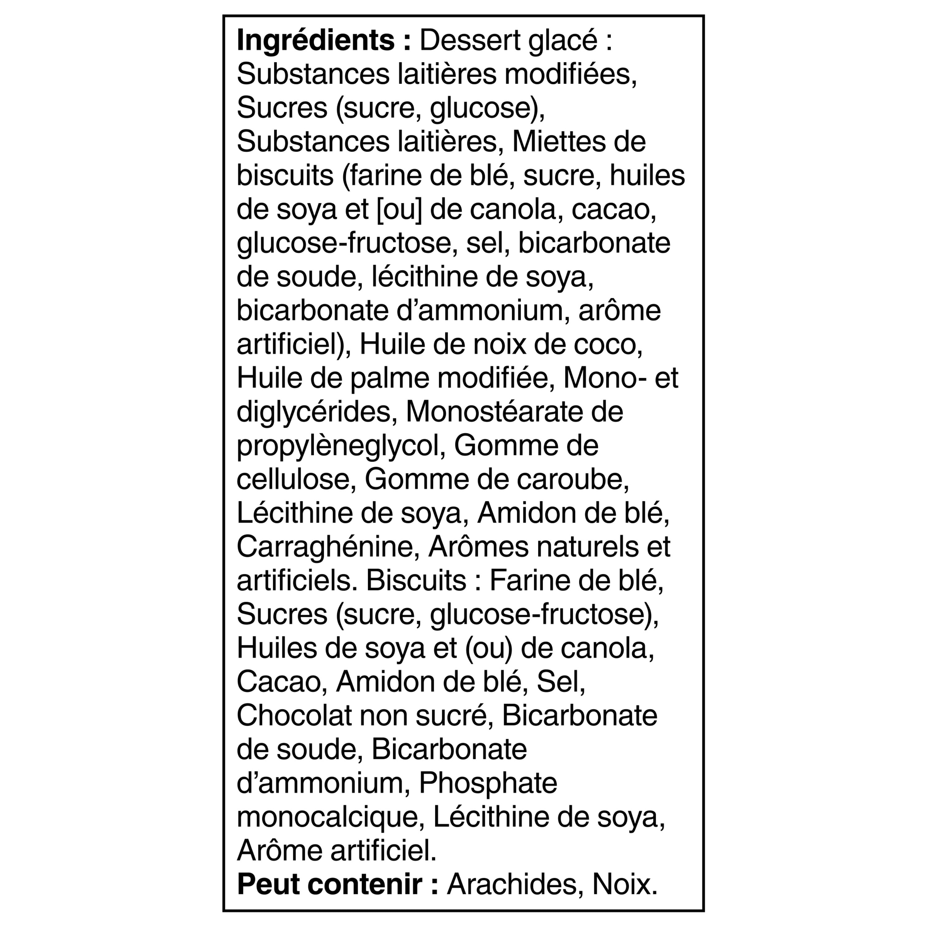 CHRISTIE OREO Sandwichs au dessert glacé, dessert glacé à saveur de crème avec morceaux d’OREO 4 x 125 ml