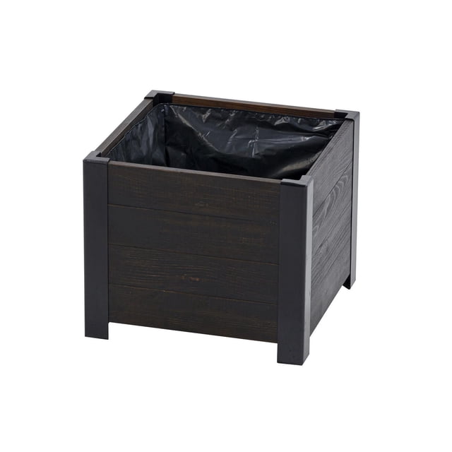 Grapevine Low Profile Planter, FSC Recycled Wood, Square, Cocoa