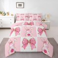 thumbnail image 1 of Erosebridal Cute Rabbit Bedding Full Comforter Set, Dreamy Pink Bowknot Down Comforter, Girls Room Decoration, Reversible, 1 of 7