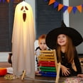thumbnail image 4 of Large White Led Ghost Lantern String Light Handheld Pumpkin Lamp Battery Powered Halloween Party Decoration For Indoor Outdoor Use Polyester Fiber D, 4 of 7