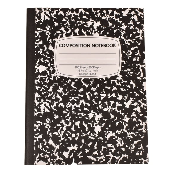 ZTTD Composition Notebook College Ruled 1 Pack, 200 Pages (100 Sheets), 9-3/4 x 7-1/2, Marble Composition Books Bulk, Notebooks for S-chool, Work, Office, Durable Comp Book, S-chool Supplies