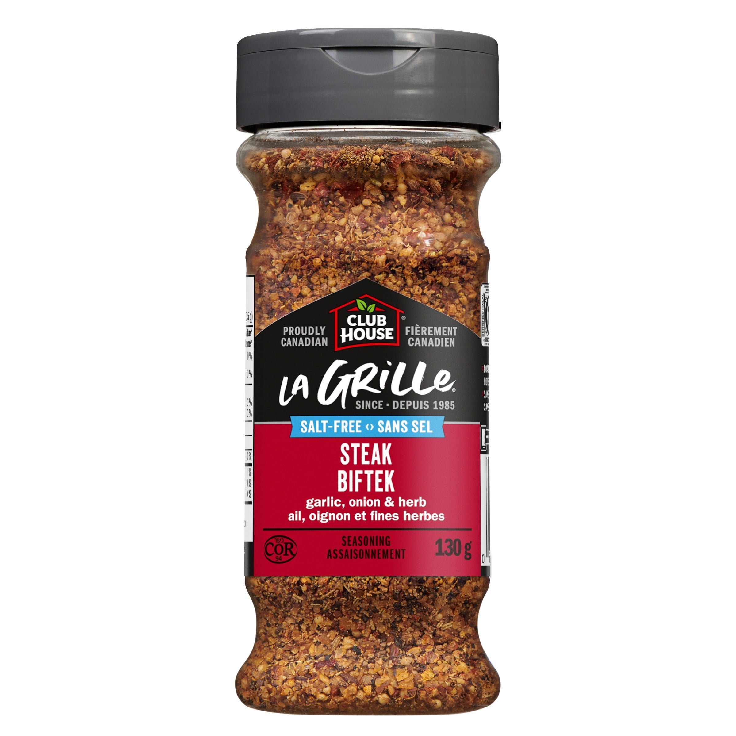 Club House La Grille Steak Seasoning, Salt-Free, 130 G