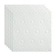 thumbnail image 1 of Fasade Cyclone Vinyl 2ft x 2ft Glue Up Ceiling Panel Gloss White 5 Pack, 1 of 5