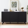 thumbnail image 1 of Wirrytor Sideboard Storage Cabinet with Doors and Shelves, Buffet Cabinet with Storage, Credenza Storage Cabinet for Kitchen, Wooden Fluted Cabinet, Under TV Cabinet with Storage,Black, 1 of 10