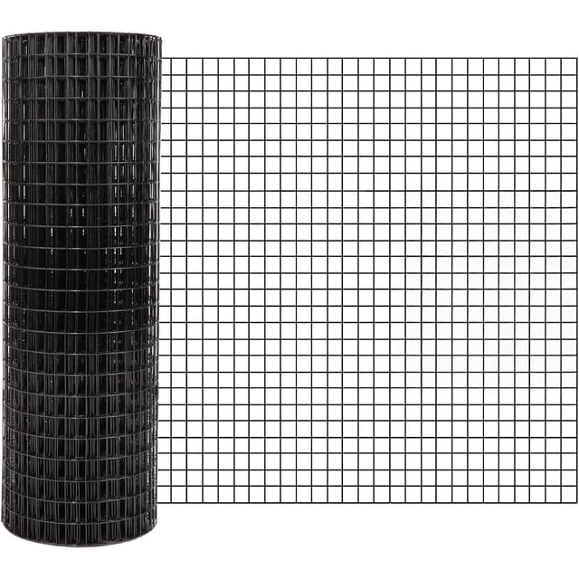 Bingirl 48-Inch by 100-Foot, 1/2-Inch, 19-Gauge Post-Welded Galvanized Hardware Cloth Chicken Wire Roll for Coop, Poultry, and Garden Protection (Black)