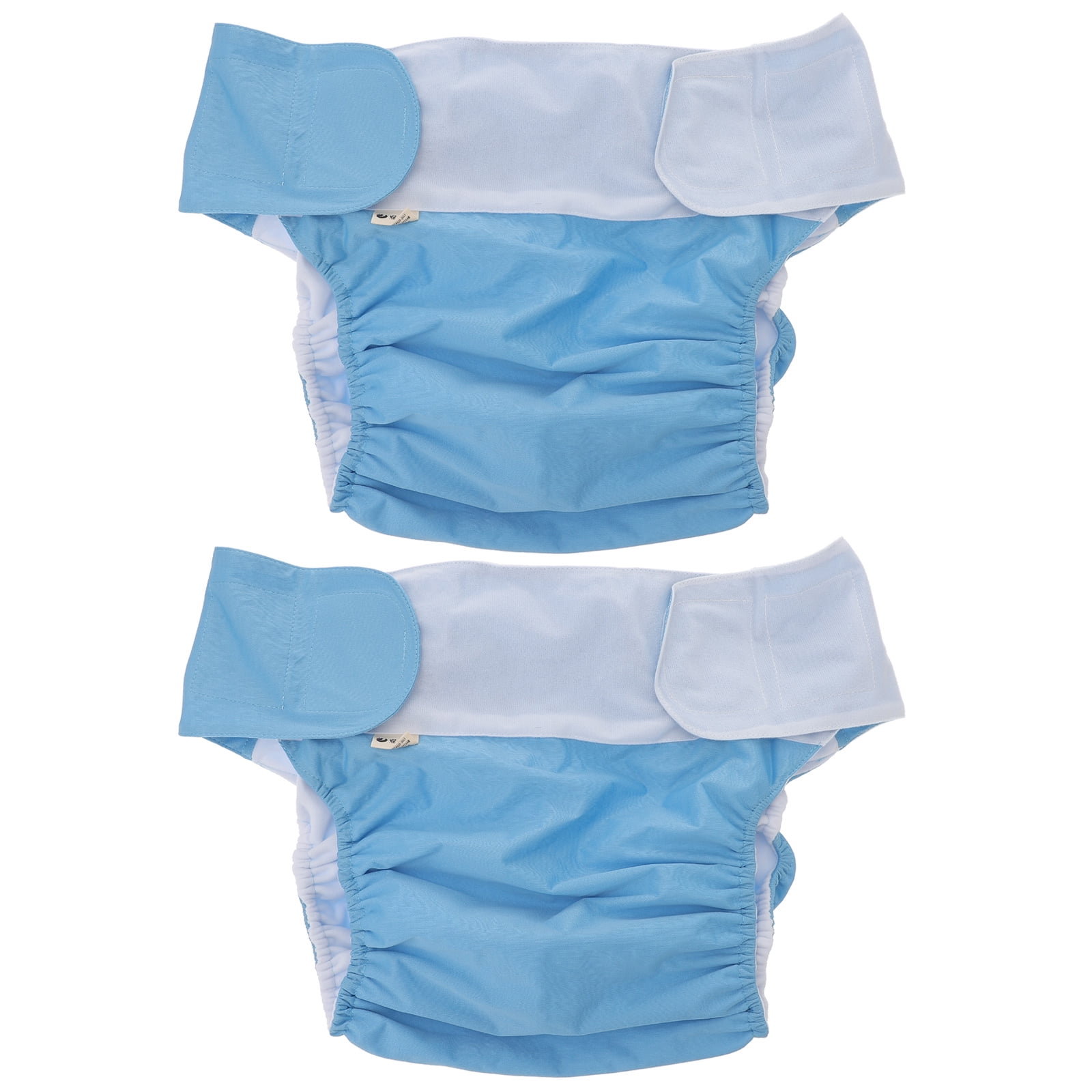 CRAFTHROU 2Set Reusable Incontinence Diapers Covers for Adults Sky Blue Polyester Cotton 11.8x23in