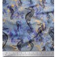 thumbnail image 1 of Soimoi Rayon Fabric Texture & Sea Horse Ocean Print Fabric by Yard 56 Inch Wide, 1 of 3