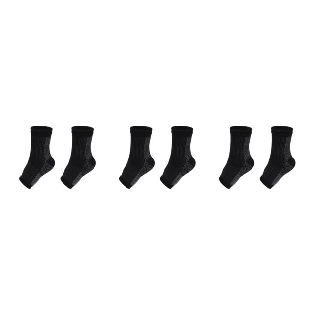 Ruiboury 2a Set Of 2 Non-skid Compression Socks For Ankles Brace Comfortable To Wear black S/M 3Set