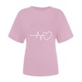 thumbnail image 4 of Diufon Hauts de la Saint-Valentin pour Femmes, Tunique Décontractée à Manches Courtes, Chandail à Col Rond, Blouse Tendance Mignonne à Imprimé Graphique, 4 of 6