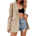 thumbnail image 4 of Fashion Womens Long Sleeve Open Front Loose Outerwear Solid Blouse Coat Tops Button Pockets Blouse, 4 of 8
