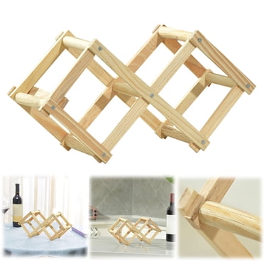 ZTTD Freestanding Wine Rack, Holds up to 3 Bottles, Foldable Countertop & Cabinet Wine Holder – Wine Rack for Red Wine, Water Bottles, and Drink Storage, No Assembly Required