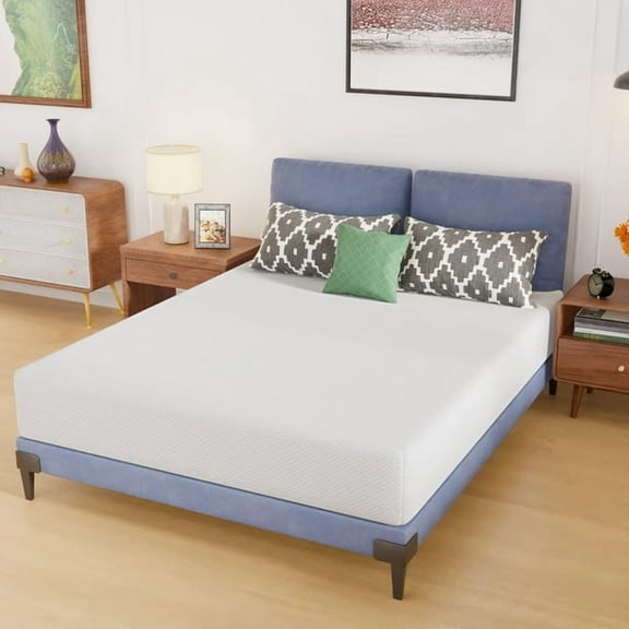 FDW Matelas en Mousse de Base Grand 10 Pouces, Fermeté Moyenne, Certifié CertiPUR-US, en Boîte, Soulagement de la Pression, Blanc