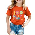 thumbnail image 4 of FhsagQ The 7th Of July Garçon et Fille Mode Décontractée Imprimé Col Rond Ample Manche Courte T-Shirt Haut Fille Printemps The 7th Of July T-Shirts Taille 6X-7 Tout-Petit Fille T-Shirts d'Été Pâques Orange 8-9 Ans, 4 of 4