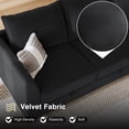 thumbnail image 5 of HONBAY Module Central pour Canapé Sectionnel Modulaire Fauteuil d'Appoint Sans Accoudoirs avec Siège de Rangement Velours Noir, 5 of 5
