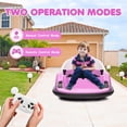 thumbnail image 3 of Yiwa 12V Electric Ride On Bumper Car for Toddlers, Remote Control, LED Lights, 360 Degree Spin, Battery Display, Music, Perfect Toy Gift, 3 of 7