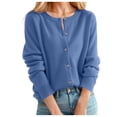 thumbnail image 1 of Cardigan pour Femmes Chandail Classique Chandail pour Femmes Col Ras du Cou à Boutons Cardigan à Manches Courtes Tricoté Ouvert à l'Avant, 1 of 4