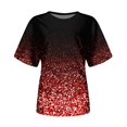 thumbnail image 4 of TSADFHJI Chandails pour Femmes en Coton Mode Décontractée pour Femmes Dégradé à Paillettes Imprimé Col Rond T-Shirt Ample, 4 of 5