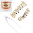 thumbnail image 4 of Hip Hop Teeth Decoration, Fashionable Hip Hop False Teeth Reusable Electroplate  For Halloween Party For Birthday For Concert Gold,Silver, 4 of 8
