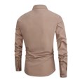 thumbnail image 3 of RXIRUCGD Chemise Décontractée pour Hommes, Manches Longues, Col Rabattu, Khaki, Taille : L, 3 of 3