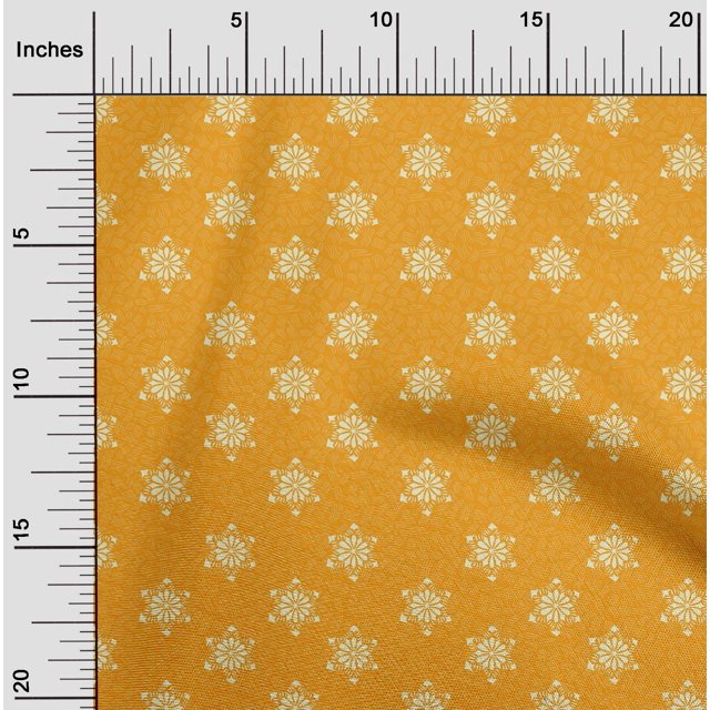 oneOone Cotton Poplin Fabric Floral Block Printed Fabric 1 Yard 42 Inch Wide