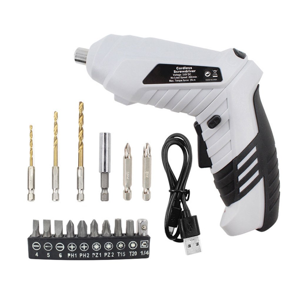 Metal Wireless Electric Screwdriver Ergonomic Rotatable Handle 1300mAh Power Display Household Screw Driver with Drill Head