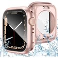 thumbnail image 1 of XiHAMA 2 in 1 Waterproof Case Compatible with Apple Watch Screen Protector 44mm SE 2nd Gen Series 6 5 4, 360 Protective Glass Face Cover Hard PC Bumper + Back Frame for Watch Accessories, 1 of 8